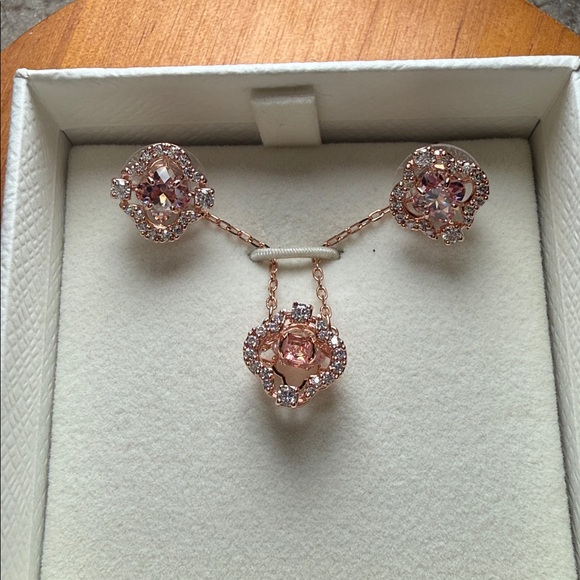 Swarovski Rose Gold Crystal Necklace - Picture 5 of 14